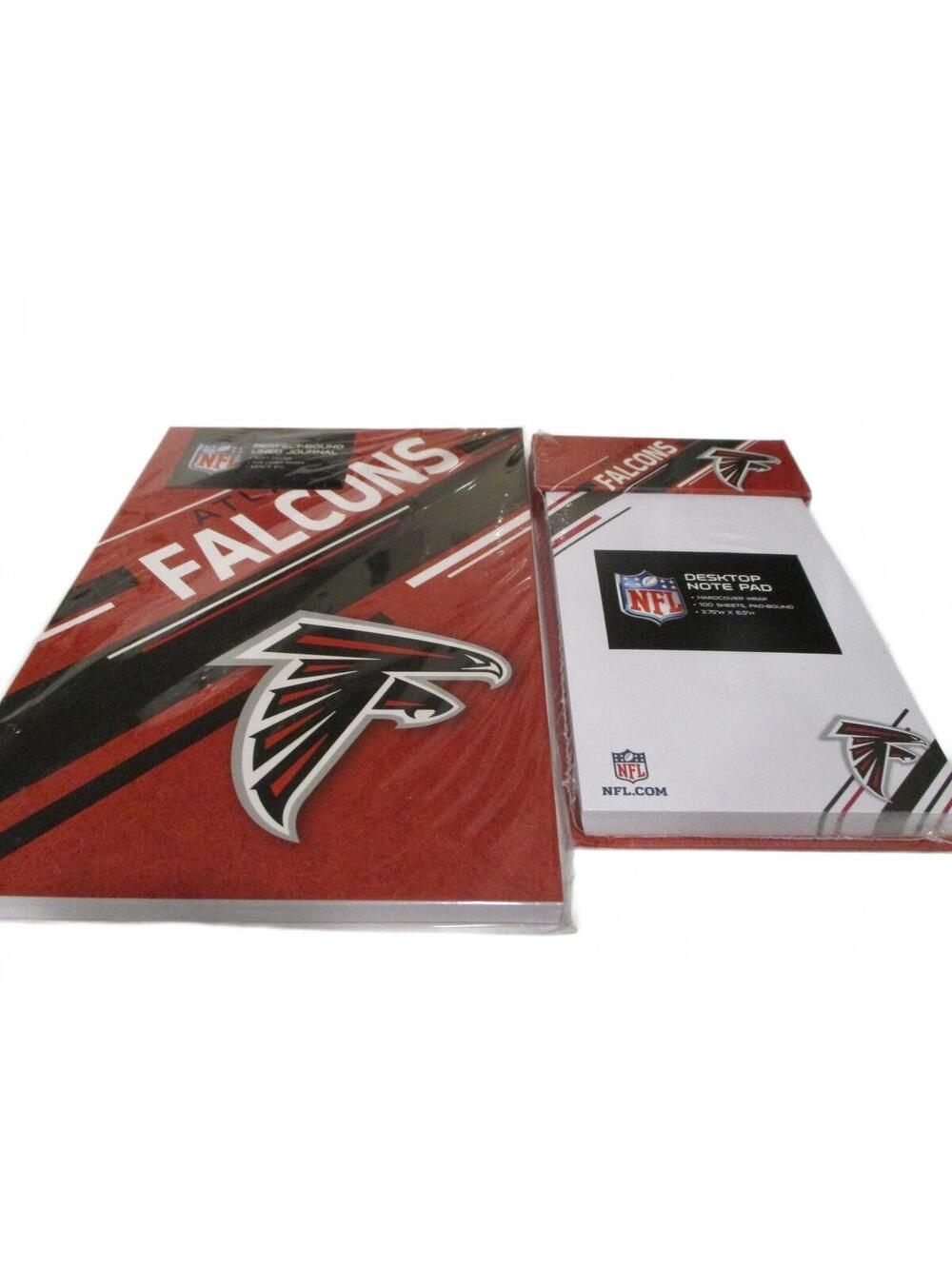 New NFL Atlanta Falcons Stationery 2pc Gift Set Lined Journal Desktop Notepad